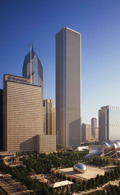 The high-rise drill took place in the 83-story AON Center. The plan was to put in place a mock fire scenario on the 75th floor that involved 17 mock victims, artificial smoke and a 2-11 (second-alarm) response.