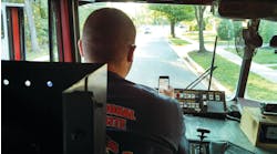 Operating fire apparatus on a sunny day with sun glare is difficult to do safely. Texting while driving makes a bad situation worse. This is extremely dangerous.
