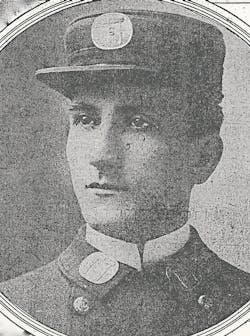 This 1903 newspaper photo depicts John Howe as captain of FDNY Ladder Company 6 before his promotion to battalion chief later that year. This 1903 newspaper photo depicts John Howe as captain of FDNY Ladder Company 6 before his promotion to battalion chief later that year.