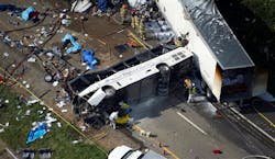 Crews assist the injured at this crash on a Tennessee interstate. Crews assist the injured at this crash on a Tennessee interstate.