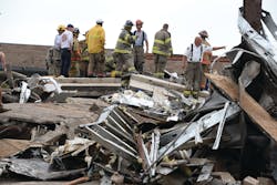 Twenty-three people were killed and hundreds of others were injured when a tornado with peak winds of 210 mph struck Moore, OK, and other areas around Oklahoma City on May 20, 2013. The 1.3-mile-wide tornado was on the ground for 39 minutes and covered a 17-mile area, destroying thousands of homes. Damage was estimated to be more than $1 billion.