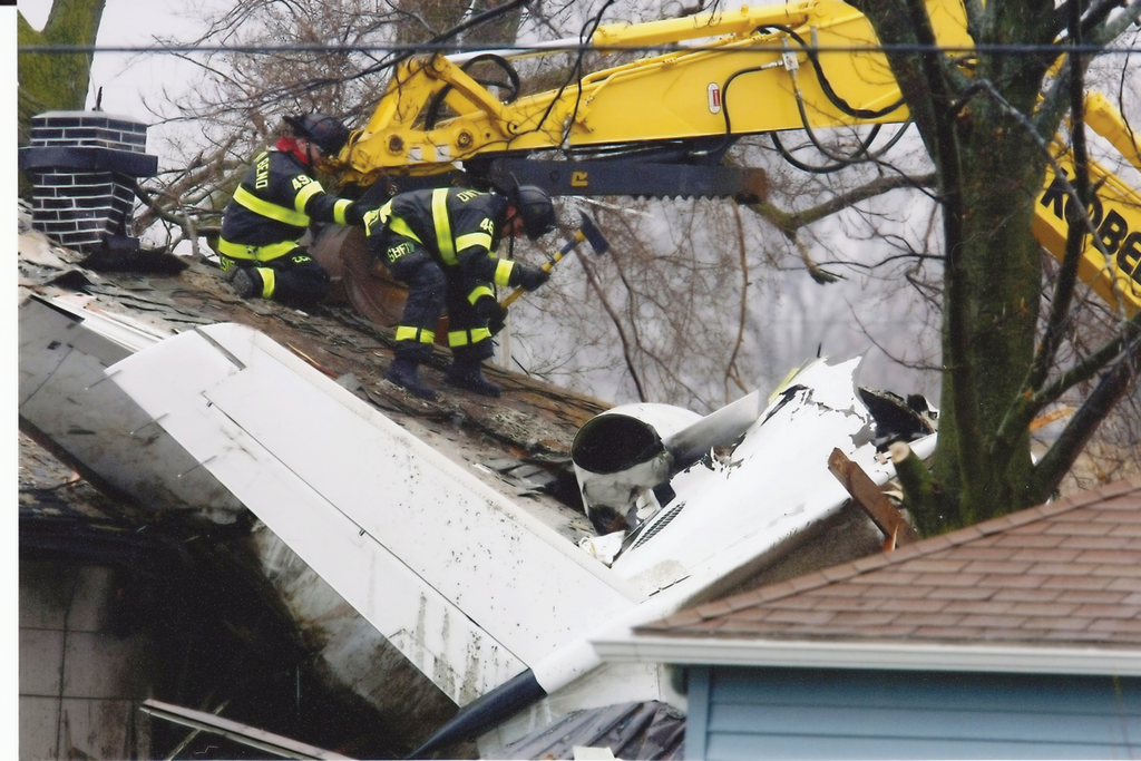 The pilot and co-pilot suffered fatal injuries in the crash. The jet's two passengers were injured.