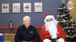 Santa Setting Stockings On Fir 11269436 Santa Setting Stockings On Fir 11269436