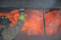 The burn crib prior to crew entry. The area did not look like this when crew members made entry. This is Alpha side of house. The burn crib prior to crew entry. The area did not look like this when crew members made entry. This is Alpha side of house.