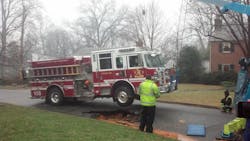 Residents cheered as the rig was lifted out. Residents cheered as the rig was lifted out.