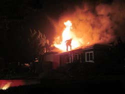 Fullerton, Calif. - Pastor Fernando Villica&ntilde;a captured what appears to be firefighter-shaped flame as crews ventilated a dwelling fire. See more.