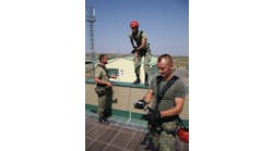 The Kosovo rescue instructors, all war veterans, include, from left, Samir Ismailj, Sabri Sada and Valdrim Kelmendi.
