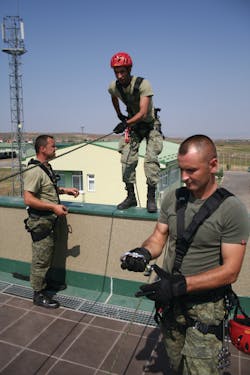 The Kosovo rescue instructors, all war veterans, include, from left, Samir Ismailj, Sabri Sada and Valdrim Kelmendi. The Kosovo rescue instructors, all war veterans, include, from left, Samir Ismailj, Sabri Sada and Valdrim Kelmendi.