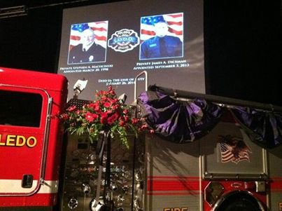 This was the scene at the Last Alarm service in Toledo.