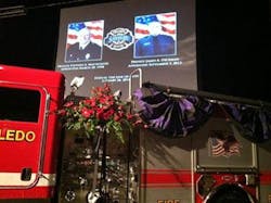 This was the scene at the Last Alarm service in Toledo. This was the scene at the Last Alarm service in Toledo.