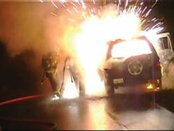 When water contacts magnesium during fires, firefighters can suffer a variety of injuries. Magnesium is appearing in more products every year. When water contacts magnesium during fires, firefighters can suffer a variety of injuries. Magnesium is appearing in more products every year.