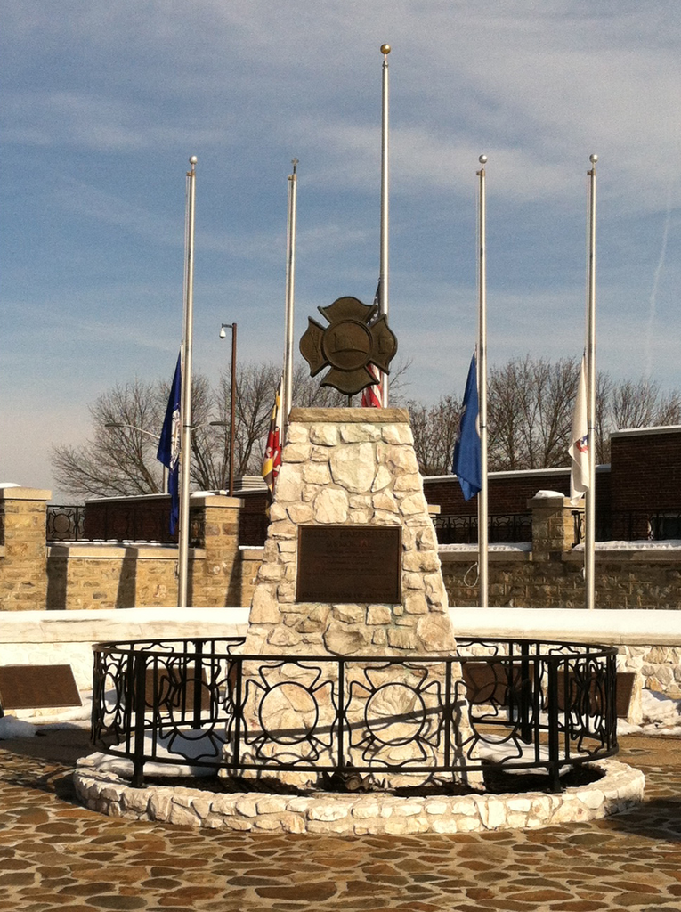 When a firefighter dies, the flags are moved to half mast at the National Fallen Firefighters' Memorial.