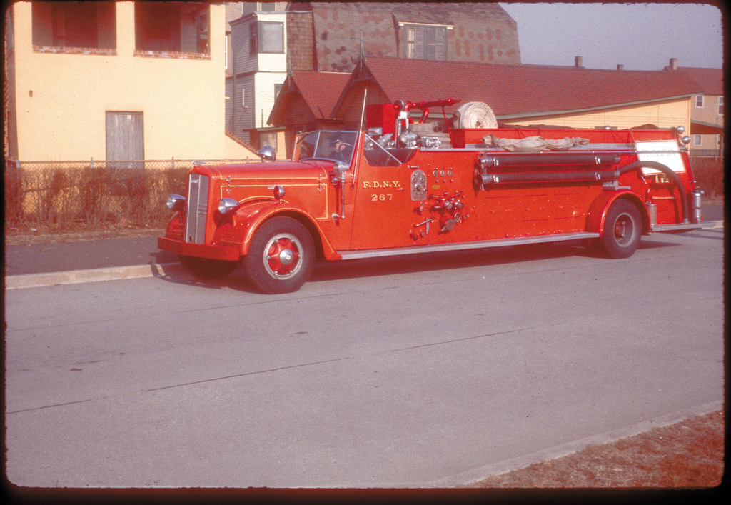 Seven of these Ward LaFrance quads were placed into service by New York City in 1951 to provide ladder company service in outlying areas.