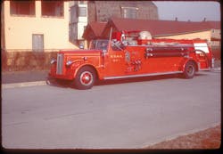 Seven of these Ward LaFrance quads were placed into service by New York City in 1951 to provide ladder company service in outlying areas.