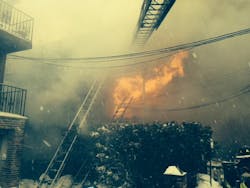 FDNY crews are battling this house fire.