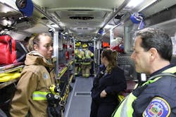 Howard County crews await patients. Howard County crews await patients.