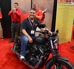 Art Jimenez, a firefighter with the Los Angeles County Fire Department, won the Firehouse World Harley-Davidson giveaway in San Diego. Art Jimenez, a firefighter with the Los Angeles County Fire Department, won the Firehouse World Harley-Davidson giveaway in San Diego.
