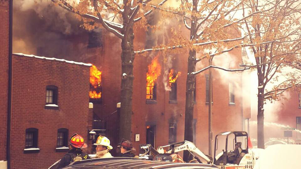 About a dozen people escaped seconds before this building exploded.