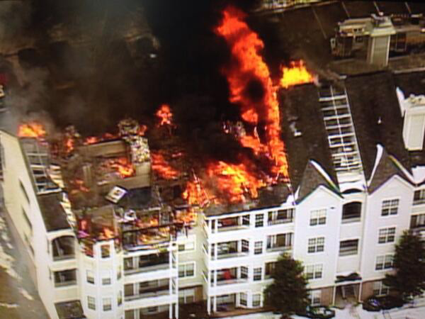 This blaze in Odenton is being fought by Anne Arundel firefighters.