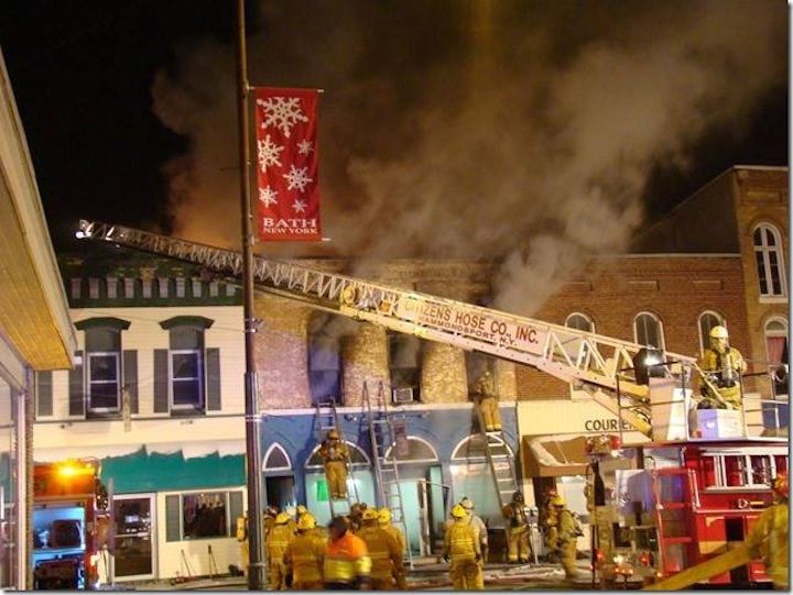 Fatal Fire Damages Buildings in Downtown Bath Firehouse