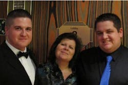 Sean Collier, left, is seen with his mother, Kelley, and younger brother Andrew.