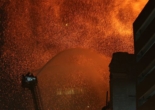 The former Younkers department store was destroyed.