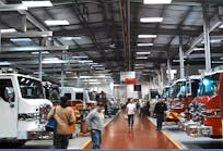 Pierce has two 285,000 square foot plants filled with apparatus in various stages of completion yet everything is orderly and clean.