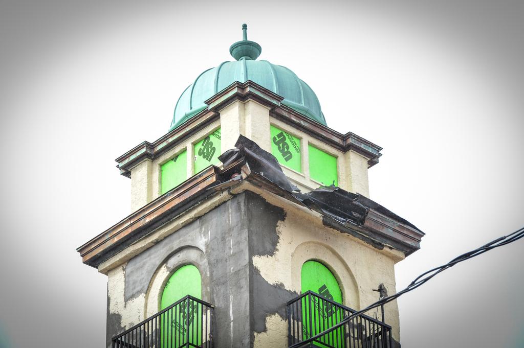 The hose tower at Toledo Fire Department was damaged.