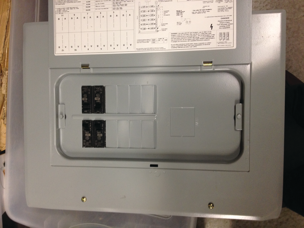A typical electrical circuit panel is shown in this image.