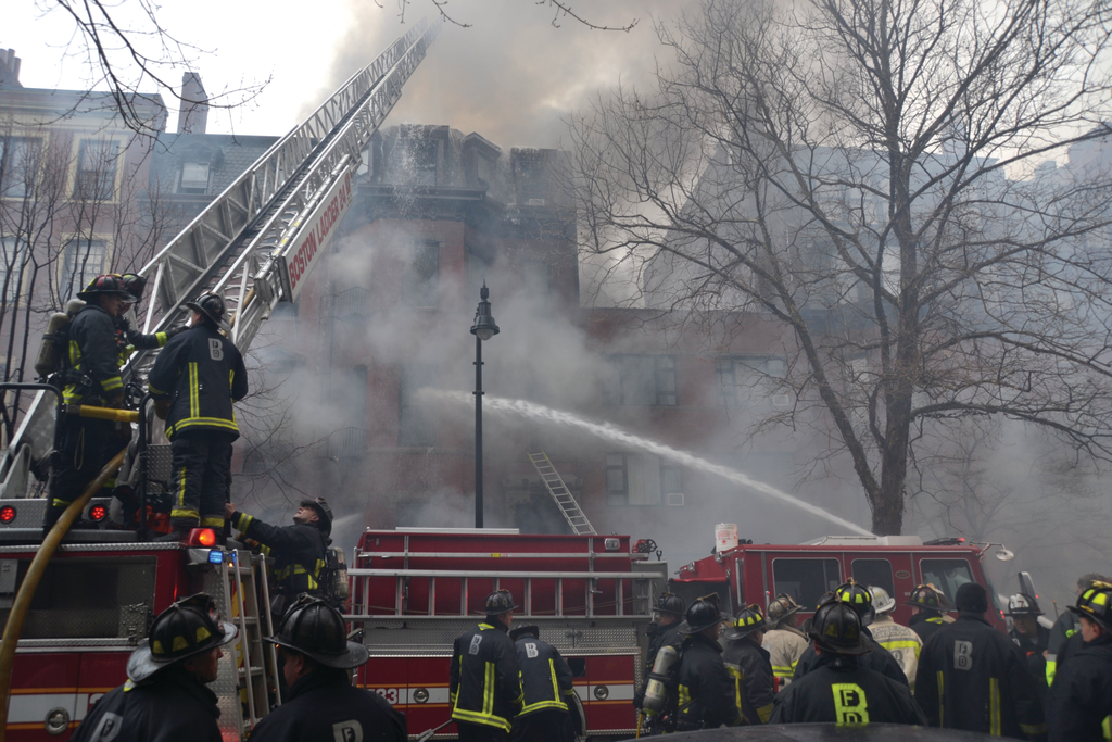 The fire extended to the upper floors from the basement. Apparently, welders were working on the adjacent property to install a railing when the fire ignited and spread to the basement where the two firefighters were trapped and later found. Winds from the Charles River in the rear of the structure were from 30 to 45 mph.
