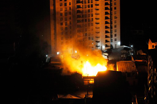 A restaurant burns in Chile.