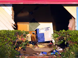 This is where a car crashed through the wall of the daycare.