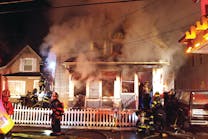 MARCH 30: FITCHBURG, MA &ndash; First-due companies found a 1-1/2-story, wood-frame home with smoke and fire showing. Firefighters aggressively searched the home, located two victims and removed them for hospital transport. Two occupants, a 22-year-old male and a 39-year-old female, were killed in the blaze. Six others escaped.