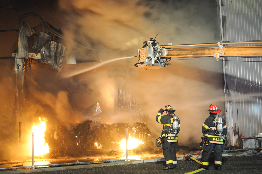 Maplewood, N.J. - More than 100 firefighters tackled a major fire that spread through a recycling business. See more.