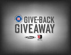 Pierce Manufacturing and W. S. Darley & Co. is holding the Give-Back Giveaway sweepstakes for the chanced to win more than $60,000 in firefighting equipment at FDIC. All funds raised will benefit the NFFF. Pierce Manufacturing and W. S. Darley & Co. is holding the Give-Back Giveaway sweepstakes for the chanced to win more than $60,000 in firefighting equipment at FDIC. All funds raised will benefit the NFFF.