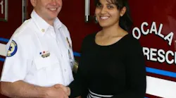 Ocala Assistant Chief Bryan Stoothoff welcomes Ashley Lopez who is assuming responsibilities as the departments public information officer.