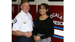 Ocala Assistant Chief Bryan Stoothoff welcomes Ashley Lopez who is assuming responsibilities as the departments public information officer.