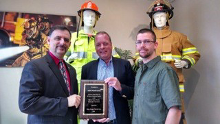L-R: Vinnie Baiocchetti - Owner / Chief Instructor - White Dragon Martial Arts of NH, Rob Freese - Senior Vice President of Marketing - Globe Manufacturing Company and Dan Deane - Instructor - White Dragon Martial Arts of NH & Employee at Globe Manufacturing Company