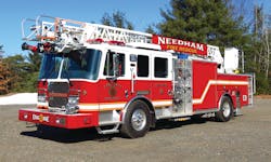 THE NEEDHAM, MA, FIRE DEPARTMENT has taken delivery of a KME 79-foot AerialCat rear-mount ladder