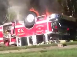 The May 9 wreck totalled Charlotte Ladder 32, which was responding to a medical emergency.
