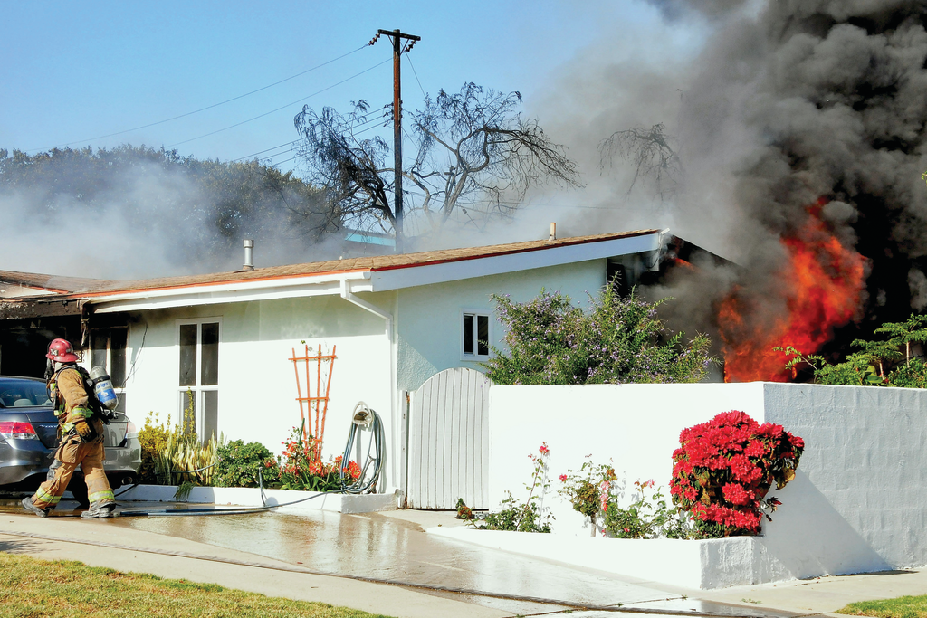 APRIL 30: SANTA BARBARA COUNTY, CA &ndash; Firefighters responded to a two-alarm fire in the City of Goleta that destroyed two homes and caused major damage to two other houses as flames spread across close properly lines and wind pushed the fire through property line hedges and vegetation. Thirteen fire companies from both the Santa Barbara County and City Fire Departments worked to stop the extension of the fire.