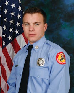 Firefighter Jonathan Dixon, from St. George Fire Protection District No. 2 in Baton Rouge, La. Firefighter Jonathan Dixon, from St. George Fire Protection District No. 2 in Baton Rouge, La.