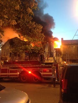One woman was injured in this multiple-alarm fire Sunday.