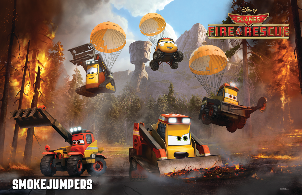 Disney's &ldquo;Planes: Fire & Rescue&rdquo; features a lively bunch of brave all-terrain vehicles known as The Smokejumpers.