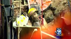 This construction worker was rescued after eight hours in a trench.