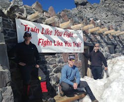 Three firefighters from Valley Regional Fire Authority climbed to Camp Muir at Mount Rainier National Park to remember a firefighter who died while climbing. Three firefighters from Valley Regional Fire Authority climbed to Camp Muir at Mount Rainier National Park to remember a firefighter who died while climbing.
