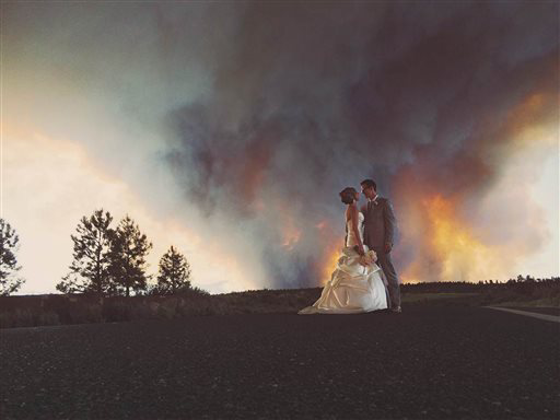 Michael Wolber and April Hartley got a wedding shot like no other.