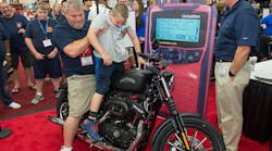 Frank Hrbek Jr., from Elmont, N.Y., won the Harley-Davidson giveaway from Unification at Firehouse Expo in Baltimore.