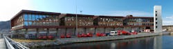 Bergen, Norway's fire station faces the scenic views and backs against a busy highway. Bergen, Norway's fire station faces the scenic views and backs against a busy highway.