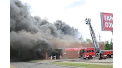 Detroit, MI, July 5 &ndash; Companies from the 8th Battalion dispatched to a reported fire in a dollar store. Chief 8 reported smoke showing from the building. Upon further investigation and fire load in the building, Chief 8 order all companies to stay out of the building and reported a doubtful. Two extra engines, Ladder Platform and Level 1 Hazmat were requested. Companies operated from the exterior of the building. After 30 minutes, Chief 8 requested a second alarm. Ladder 17 set up for tower operations on the A side of the building and several handlines were stretched. Companies operated at this scene for three hours to bring the fire under control. The building was a total loss with complete building collapse.